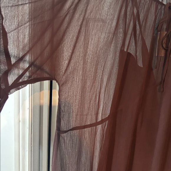 NWT Brown Sheer Maxi Dress with Flowy Sleeves size M/L - Picture 14 of 16